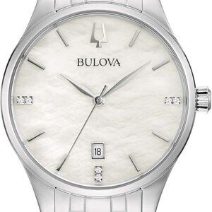 Bulova Women's Stainless Steel Diamond Watch 96p220